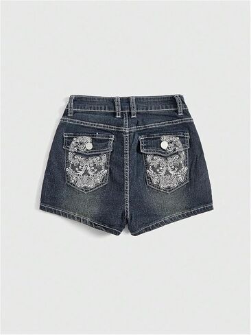SOLY HUX Women's Y2k Denim Shorts Grunge Punk Low Waist Skinny Mini Jean Shorts Streetwear in Saudi Arabia