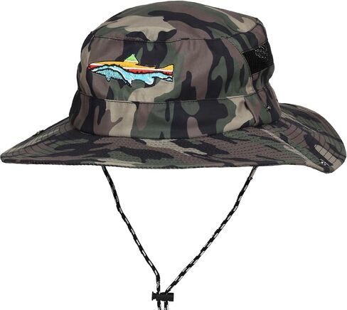 Edtrek Outdoorsman Pro Sun Hat مع ثقوب نظارة شمسية لصيد السمك المشي لمسافات طويلة Cowboy Boonie Camo Hat in Kuwait