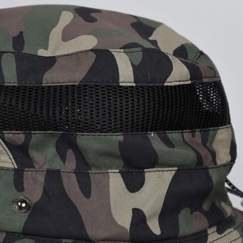 Edtrek Outdoorsman Pro Sun Hat مع ثقوب نظارة شمسية لصيد السمك المشي لمسافات طويلة Cowboy Boonie Camo Hat in Kuwait