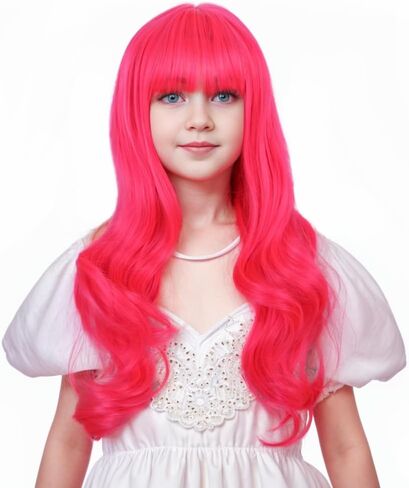 Light Blonde Wigs for Kids Girls Long Wavy Curly Blonde Child Wig Blond Wig with Bangs in Saudi Arabia