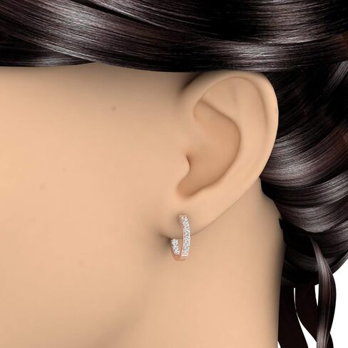 2 to 4 Carat (ctw) Inside Out Diamond Hoop Earrings in 14K Gold (SI1-SI2 Clarity) in Saudi Arabia