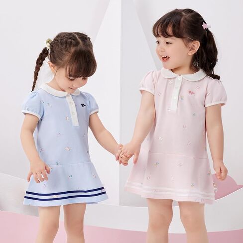 Dave & Bella Toddler Girls Polo Dress Press Short Sleeve Golf Tennis Dress A-Line Playwear Sundress Cotton Baby Girls steland in Kuwait