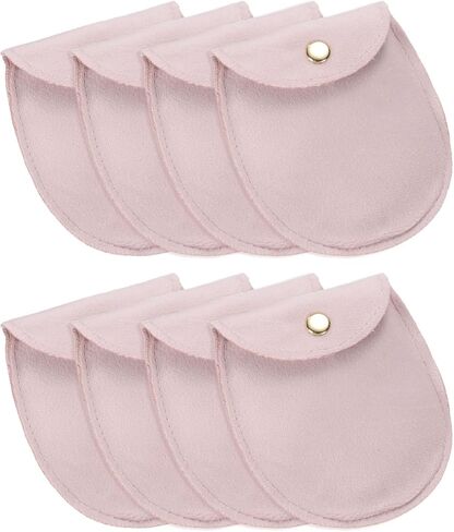 uxcell 8 Pcs Velvet Jewelry Pouches, 9 x 13 cm Snap Button Jewelry Velvet Gift Bags Organizer for Rings Necklace Bracelet (Pink) in Saudi Arabia