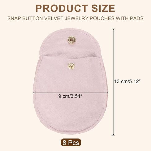 uxcell 8 Pcs Velvet Jewelry Pouches, 9 x 13 cm Snap Button Jewelry Velvet Gift Bags Organizer for Rings Necklace Bracelet (Pink) in Saudi Arabia