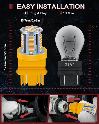 3157 Led Bulb, 12V DC 4157 T25 3156 3056 Non Polarity Led Reverse Light Bulb,3057 LED Replacement Light Bulb for Brake Tail Daytime Running Parking Backup Light 10PCS White in Saudi Arabia