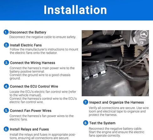CULMKARI Dual Electric Fan Upgrade Wiring Harness Fits GM 1999-2006 ECU Control, Part Number 7L5533A226T in Saudi Arabia
