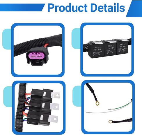 CULMKARI Dual Electric Fan Upgrade Wiring Harness Fits GM 1999-2006 ECU Control, Part Number 7L5533A226T in Saudi Arabia