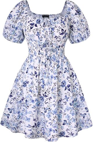 Scarlet Darkness Women's Off The Shoulder Summer Dress Floral Puff Sleeve Renaissance Dresses in Saudi Arabia