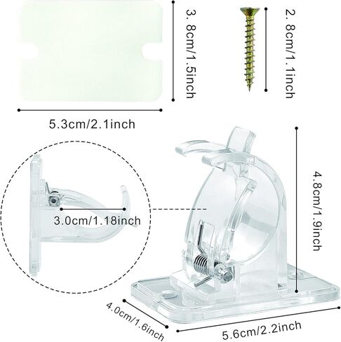 2 PCS/4 PCS Window Hardware Rod Holders Transparent Curtain Pole Bracket,Universal Self-Adhesive Wall Mount Curtain Rod Holder for 10 to 30mm Diameter Pole with Screws (2pcs) in Kuwait