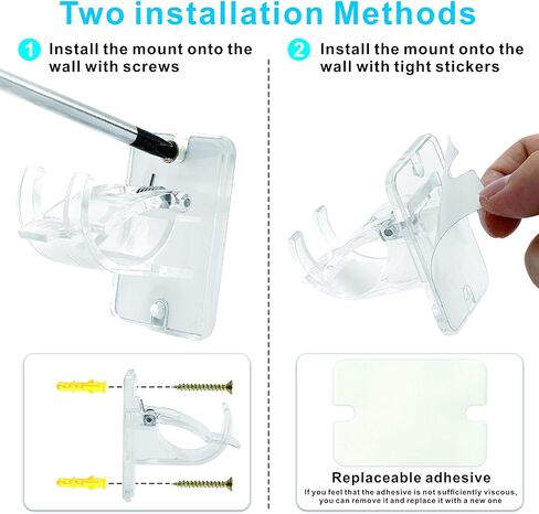 2 PCS/4 PCS Window Hardware Rod Holders Transparent Curtain Pole Bracket,Universal Self-Adhesive Wall Mount Curtain Rod Holder for 10 to 30mm Diameter Pole with Screws (2pcs) in Kuwait