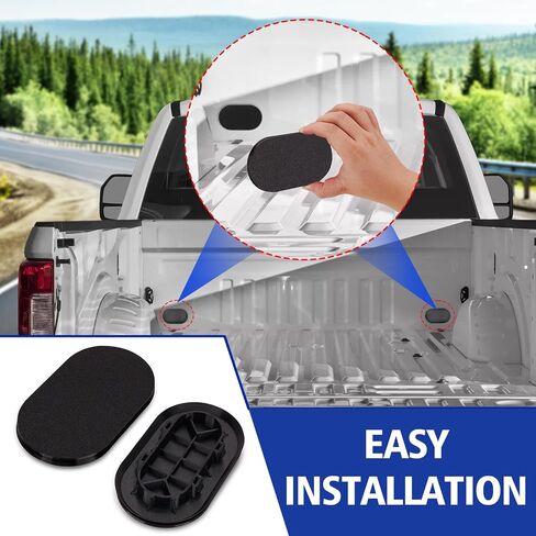 2pcs Truck Bed Oval Drain Plug Cover Cap for Ford F150 1997-2024, F250 F350 2017-2024, F450 F550 Replace 4L3Z-99277B76-AA ，Truck Bed Plug Cover Cap for Ford (2pcs) in Saudi Arabia