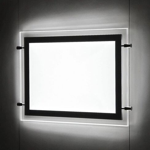 نافذة مكتب العقارات شنقا ملصق أكريليك إطار مصباح LED Clastal LED Sign Scile حامل (أفقي/منظر طبيعي ، 3pcs A3 لكل صف) in Saudi Arabia
