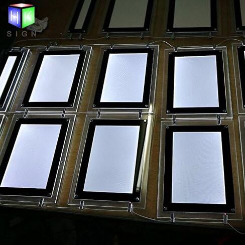 نافذة مكتب العقارات شنقا ملصق أكريليك إطار مصباح LED Clastal LED Sign Scile حامل (أفقي/منظر طبيعي ، 3pcs A3 لكل صف) in Saudi Arabia