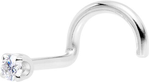 Body Candy 14k Solid Gold Nose Ring Studs - 2mm Lab Grown Diamond Created by MasterJeweler - Left Side Nose Ring 18 Gauge 20 Gauge Real Gold Nose Ring Piercing Jewelry for Women, Men in Saudi Arabia