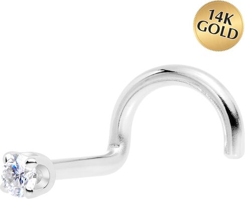 Body Candy 14k Solid Gold Nose Ring Studs - 2mm Lab Grown Diamond Created by MasterJeweler - Left Side Nose Ring 18 Gauge 20 Gauge Real Gold Nose Ring Piercing Jewelry for Women, Men in Saudi Arabia