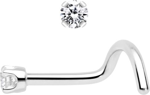 Body Candy 14k Solid Gold Nose Ring Studs - 2mm Lab Grown Diamond Created by MasterJeweler - Left Side Nose Ring 18 Gauge 20 Gauge Real Gold Nose Ring Piercing Jewelry for Women, Men in Saudi Arabia