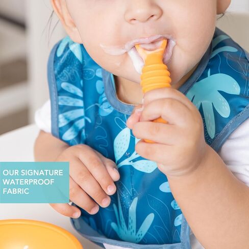 Bumkins Bibs, for Baby Girl or Boy, Infant 3-9 Months, Essential Must Have for Eating, Feeding, Baby Led Weaning, Mess Saving Waterproof Soft Fabric, Starter Bib 2-pk Watercolors and Brushstrokes in Saudi Arabia