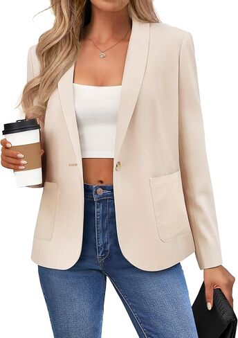 Belle Poque Women's Linen Blazer Lightweight Long Sleeve Shawl Lapel Suit Jacket Coat for Office Work Travel in Saudi Arabia