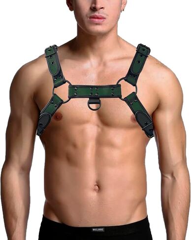 Mens Harness Belt Adjustable Crocodile Print Body Chest Harness Belt for Halloween Christmas in Saudi Arabia