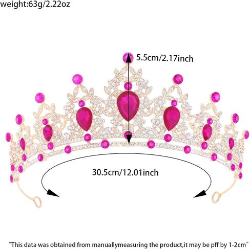 Princess Tiara and Crown for Women Wedding Tiaras for Bridal girls Tiaras and Crystal Crowns Rhinestone Headband Metal Hair Accessories for Costume Birthday Party Prom Gifts in Saudi Arabia
