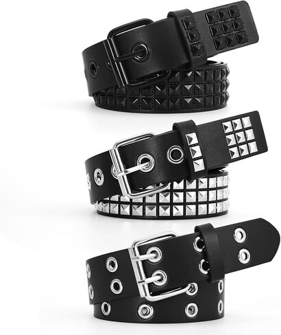 3 PCS حزام مرصع y2k المعادن القوطية الصخور البسلون حزام برشام الصخور مع هرم مشرق مرصع بالنساء الرجال in Kuwait