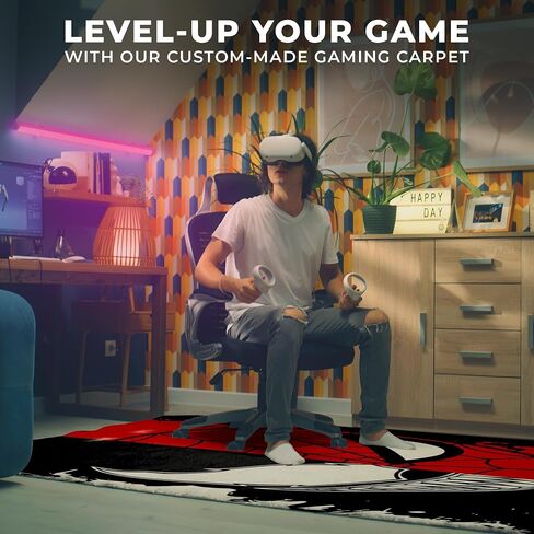 DreamController مخصص السجاد لغرفة Gamer (62x40inch) | سجاد غرفة اللعب مستوحاة من الألعاب والديكور الأنيمي للاعبين | ديكور غرفة اللاعب للأطفال في سن المراهقة محصيرات مضادة للانزلاق in Kuwait