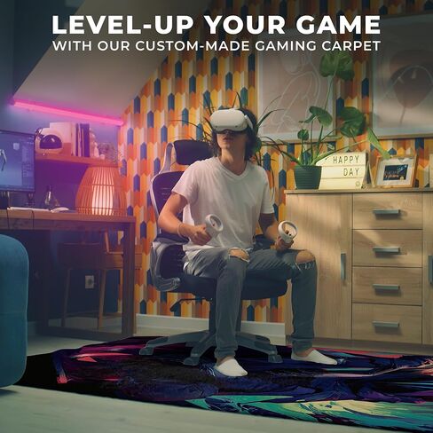 DreamController مخصص السجاد لغرفة Gamer (62x40inch) | سجاد غرفة اللعب مستوحاة من الألعاب والديكور الأنيمي للاعبين | ديكور غرفة اللاعب للأطفال في سن المراهقة محصيرات مضادة للانزلاق in Kuwait
