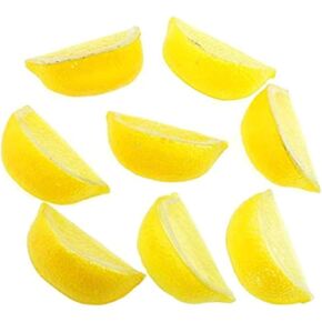 14pcs Fake Fruit Home House Kitchen Party Decoration Faux Fruit Props(Simulation Yellow Lemon Blocks)
