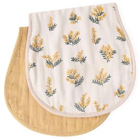 LifeTree Muslin Baby Burp Cloths - Ultra Soft Organic Cotton Large 22'' by 10'' Absorbent Milk Spit Up Rags - Burping Cloths for Newborn, Girls Boys (Floral/Solid)