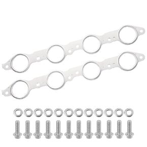 12617944 LS MLS Exhaust Manifold Gasket & Bolts Kit Compatible with GMC Sierra Yukon, Chevy Silverado 1500 Suburban LS Header Gasket LS1 LS2 LS3 LS6 LQ4 LQ9 LM7 4.8L 5.3L 5.7L 6.0L 6.2L OEM# 12558573