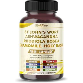 St. John's Wort Ashwagandha Rhodiola Rosea Chamomile - Made in USA