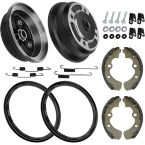 M MATI 2PCS Front Brake Drum & Seal Shoes kits for Kawasaki Mule 4000 4010 4x4 KAF620 2009-2024 Mule 3000 3010 3020 KAF620 2001-2008 Mule 3010 4010 Diese-l 4x4 KAF950 Mule 2510 Diese-l KAF950 2002
