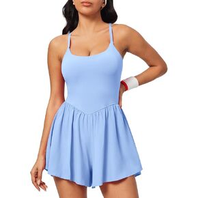 IUGA Rompers for Women 2025 Athletic Romper with Bra Soft Workout Jumpsuits for Women Tummy Control with Double Lined Outfits