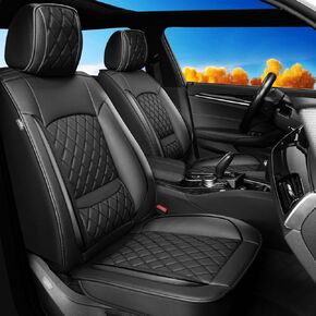 Car Seat Covers for Chevy Colorado 2015-2025 (Only Fit for 5 Seats) | Full Set of Pickup Truck Seat Cushions Protector, Compatible with Airbag, Waterproof & Breathable Leather, Black