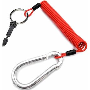 6' Trailer Brake Away Cable, High Rebound Spring Breakaway Coiled Strap Emergency Brake Wire Camper Safety Breakaway for RV Towing Trailer Emergency Camper