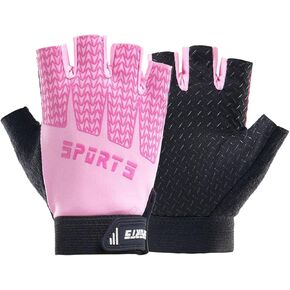 Girls Fingerless Bike Gloves, Sport Gloves for 4-10 Year Girls Monkey Bars Rock Climbing Cycling Biking Fishing