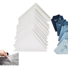 50 Pcs White Shirt Collar Triangle Patch, No Curl Collar Polo Shirt Collar Stays for Men Women, PVC Collar Stays for Any Shirt, Sewing Tools
