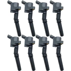 Curved Boot Ignition Coil Packs of 8 Compatible with Ford Mercury F150 F250 E150 E350 Lincoln Navigator Crown Victoria Expedition Mustang 4.6 5.4 6.8 V8 V10 for DG508 FD503