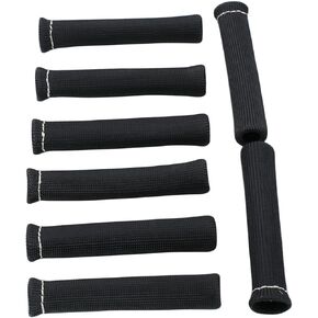 8 pcs/set SHLPDFM Black Spark Plug Wire Sleeves Boots Protector Heat Shield Cover Fits for SBC BBC 350 454