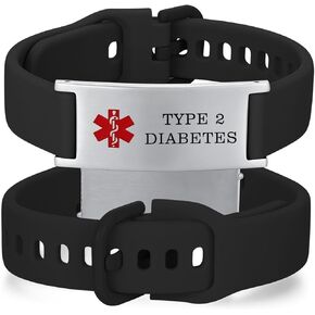 Medical Alert bracelets for women Adjustable Sport silicone medical id bracelets