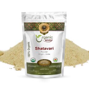 Organic Way Shatavari Powder (Asparagus racemosus) - Kosher & USDA Certified | Vegan, Non-GMO & Gluten Free | Tested for Heavy Metal and Purity | Resealable Bag | 100% Raw from India (1/4LBS / 4Oz)