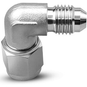 3AN Male to 3AN Female 45 Degree Swivel Brake Fitting Adapter Coupler, Flare Stainless Steel Bulkhead Brake Swivel Hose Connector, for Vehicle Fuel Oil Line Modification