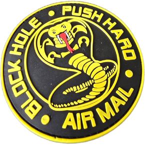 Cornhole Patches, Cobra Snake Emblem, Block Hole, Push Hard, AIRMAIL, PVC Funny Patch for The Bag toss Karate Kai Lover