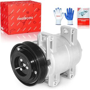 PHOBOOS A/C Compressor with Clutch Compatible with Nissan Rogue, 2008-2013, Nissan Rogue Select 2014-2015, L4 2.5L, Fast Cooling, Low Noise, Easy Installation, Ref. CO-11200C, 98490