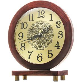 Aero Snail Vintage Mantel Clock ، 10 × 9.1 بوصة على مدار ساعة الجرف المكتبي الذي يتم تشغيله بطارية ، ساعة خشبية في الكوارتز ، لديكور غرفة المعيشة فوق رف الموقد ، هدية ديكور المنزل ، W660S23