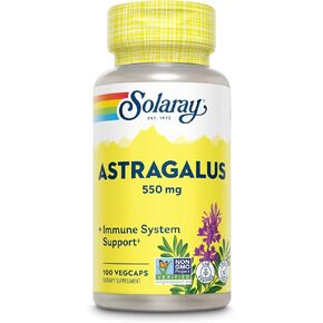 SOLARAY Astragalus Root 550mg | Healthy Immune Function & Stress Support | Adaptogen Herb | Non-GMO & Vegan | 100 VegCaps