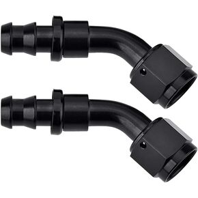 6AN 45 Degree Push Lock Fuel Hose End Fitting 2PCS