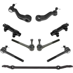 TRQ Front Steering Kit Center Link Idler Arm Pitman Arm Tie Rod Tie Rod Adjusting Sleeve Compatible with 99-00 Cadillac 93-00 Chevrolet 92-00 GMC