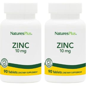 Naturesplus الزنك 10 ملغ - 90 قرصًا ، حزمة من 2 - تدعم صحة المناعة والرفاهية بشكل عام - شكل خلل في الأحماض الأمينية عالية الدقة - خالية من الغلوتين ، نباتي - 180 حصصًا