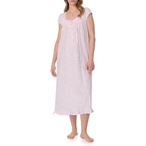 Eileen West Nightgowns for Women - Soft Cotton Jersey Cap Sleeve 48" Long Night Gown